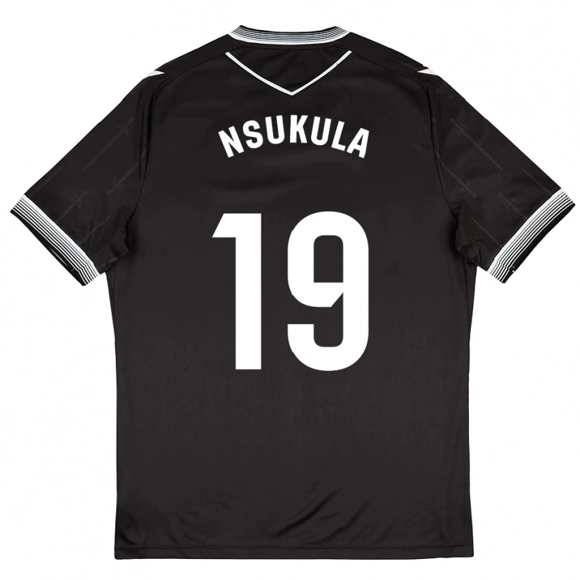 Danxen Niño Camiseta Georges Nsukula #19 Negro Blanco 2ª Equipación 2025/26 La Camisa México