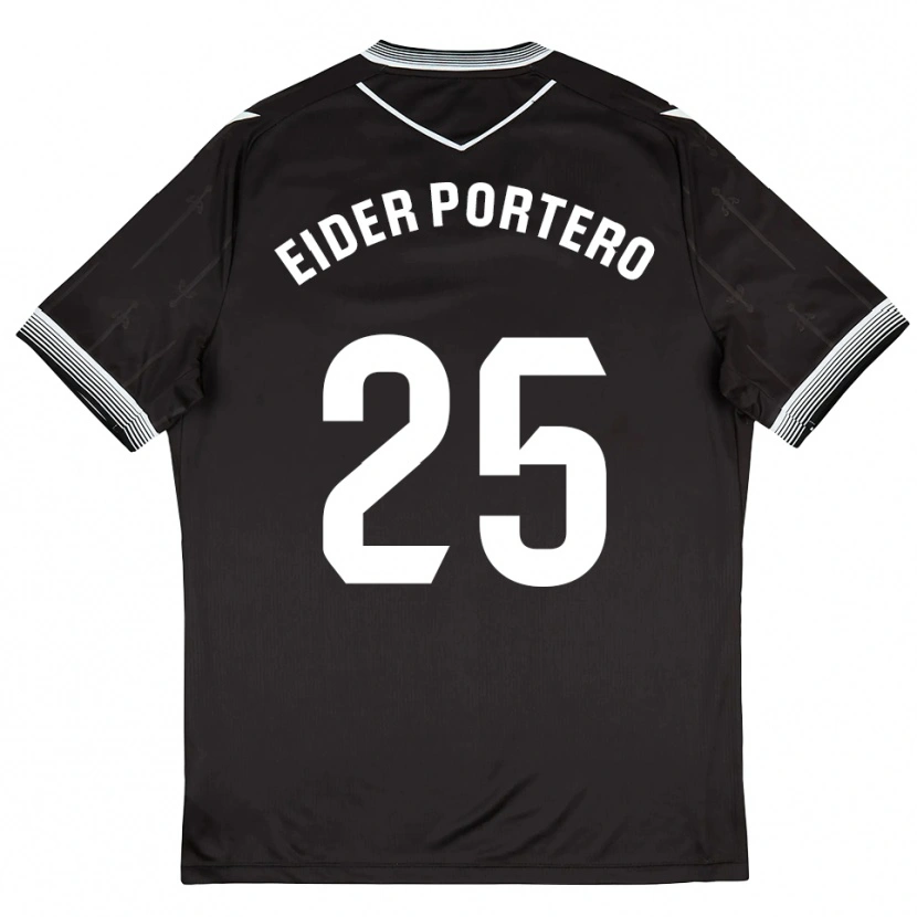 Danxen Niño Camiseta Eider Portero #25 Negro Blanco 2ª Equipación 2025/26 La Camisa México