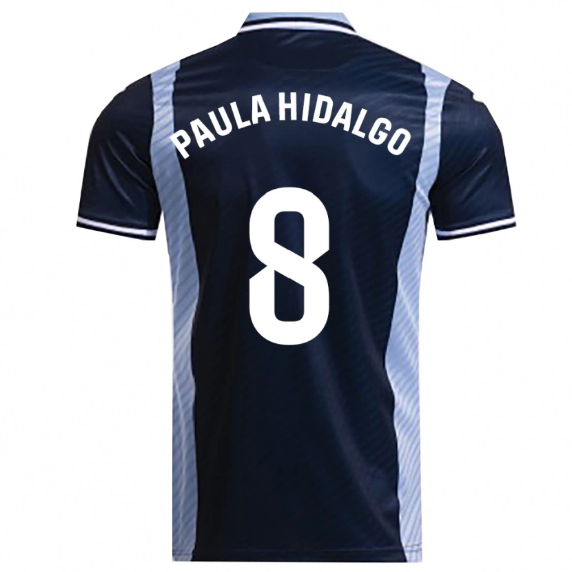 Danxen Niño Camiseta Paula Hidalgo Gutiérrez #8 Azul Marino Celeste 2ª Equipación 2025/26 La Camisa México