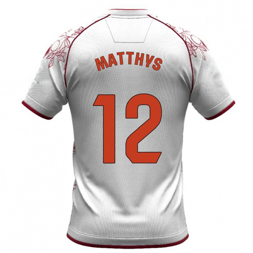 Danxen Niño Camiseta Romain Matthys #12 Blanco Burdeos 2ª Equipación 2025/26 La Camisa México