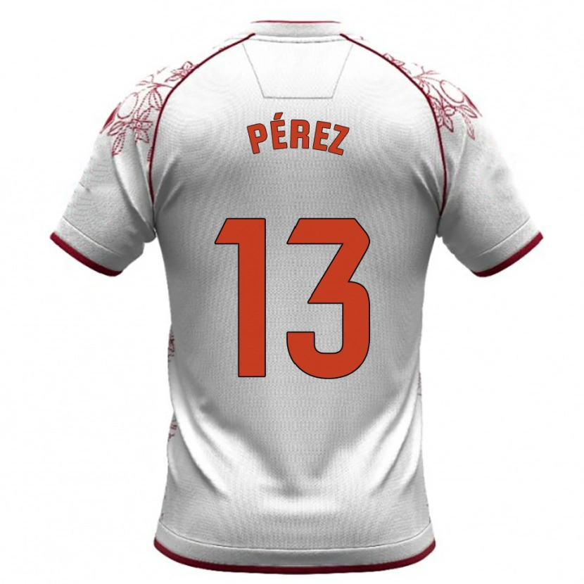 Danxen Niño Camiseta Axel Pérez #13 Blanco Burdeos 2ª Equipación 2025/26 La Camisa México