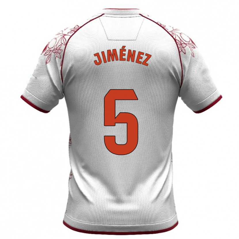 Danxen Niño Camiseta Alberto Jiménez #5 Blanco Burdeos 2ª Equipación 2025/26 La Camisa México