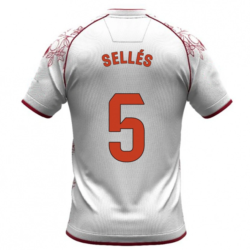 Danxen Niño Camiseta David Sellés #5 Blanco Burdeos 2ª Equipación 2025/26 La Camisa México