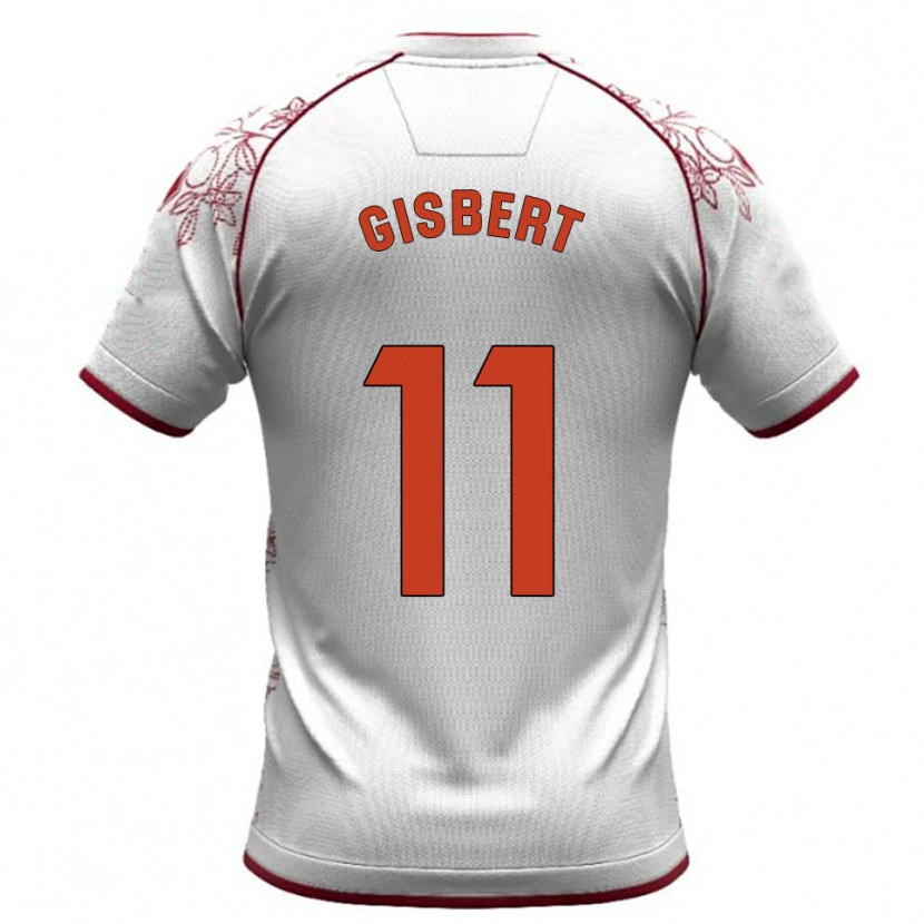 Danxen Niño Camiseta Enric Gisbert #11 Blanco Burdeos 2ª Equipación 2025/26 La Camisa México