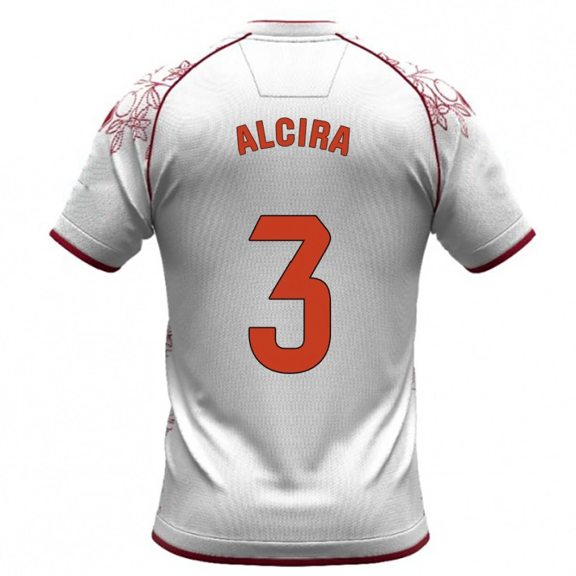 Danxen Niño Camiseta Álex Alcira #3 Blanco Burdeos 2ª Equipación 2025/26 La Camisa México