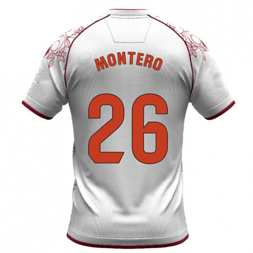 Danxen Niño Camiseta Marcos Montero #26 Blanco Burdeos 2ª Equipación 2025/26 La Camisa México