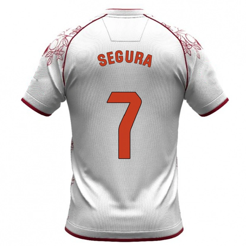 Danxen Niño Camiseta Carlos Segura #7 Blanco Burdeos 2ª Equipación 2025/26 La Camisa México