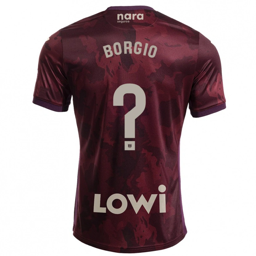 Danxen Niño Camiseta Íñigo Borgio #0 Burdeos Blanco 2ª Equipación 2025/26 La Camisa México