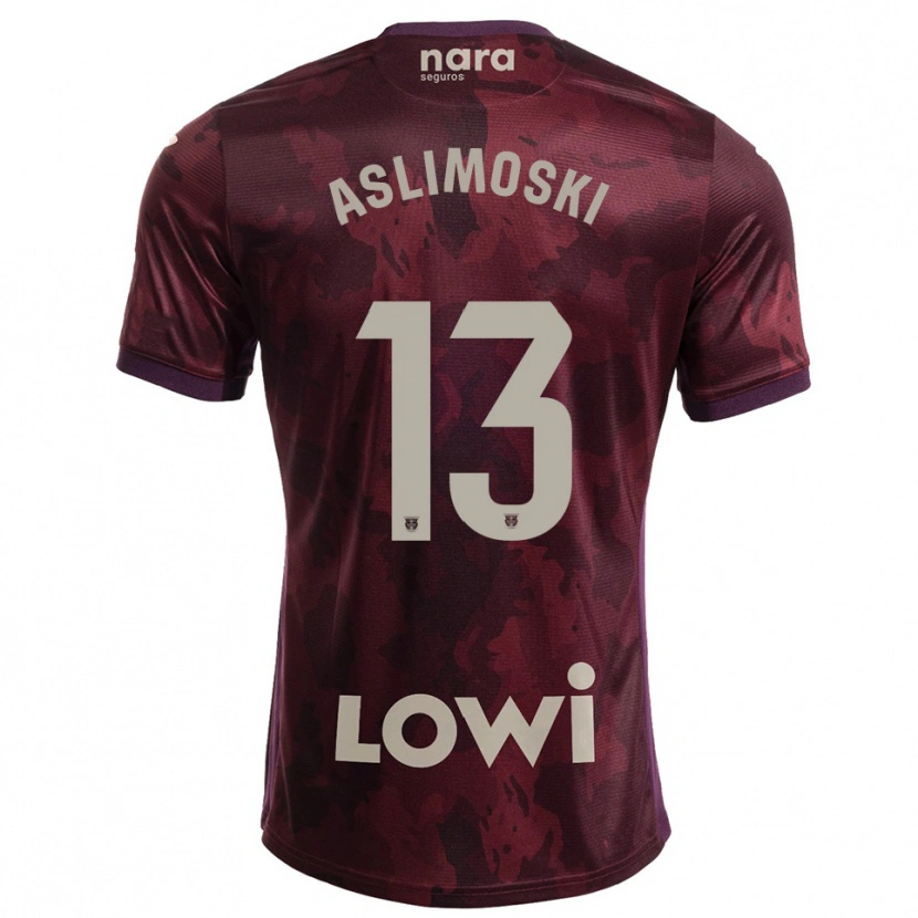 Danxen Niño Camiseta Tomme Aslimoski #13 Burdeos Blanco 2ª Equipación 2025/26 La Camisa México