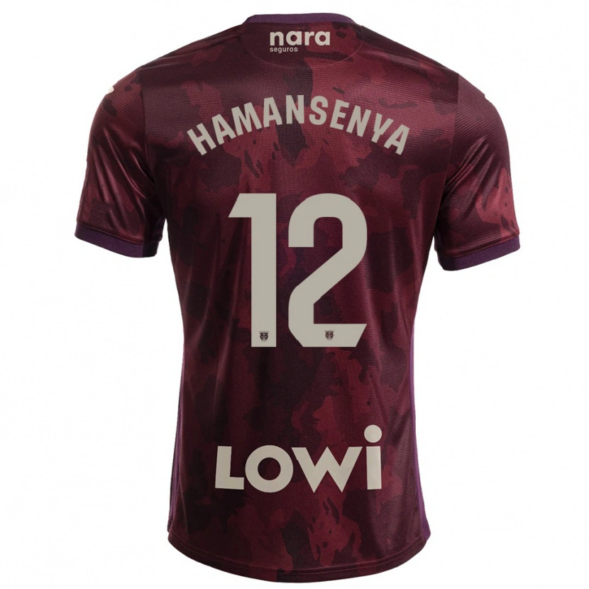 Danxen Niño Camiseta David Hamansenya #12 Burdeos Blanco 2ª Equipación 2025/26 La Camisa México