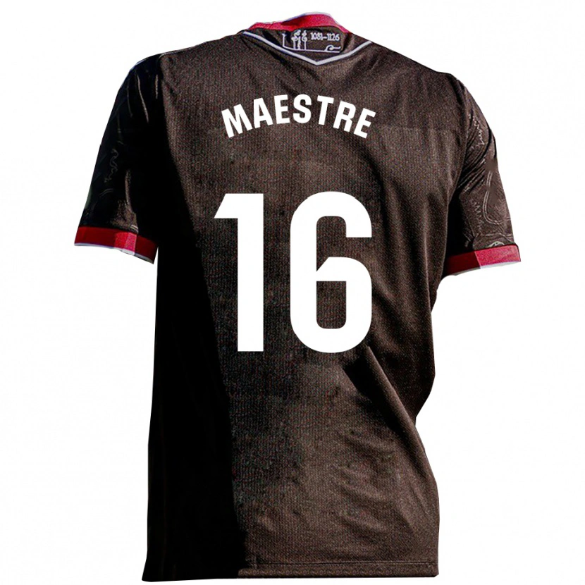 Danxen Niño Camiseta Sergi Maestre #16 Negro Rojo 2ª Equipación 2025/26 La Camisa México