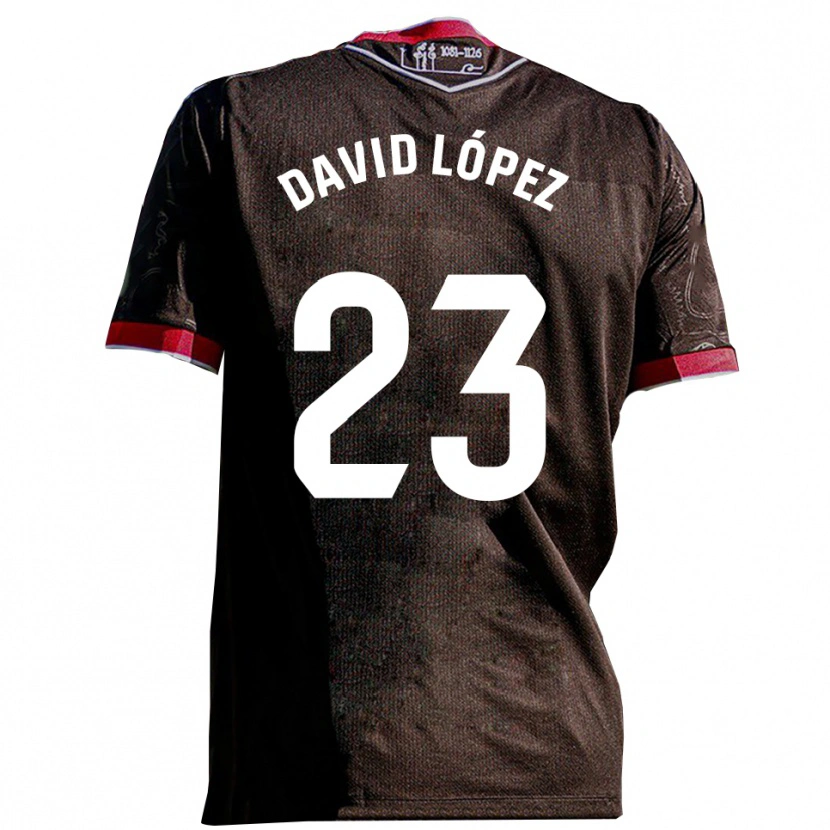 Danxen Niño Camiseta David López #23 Negro Rojo 2ª Equipación 2025/26 La Camisa México