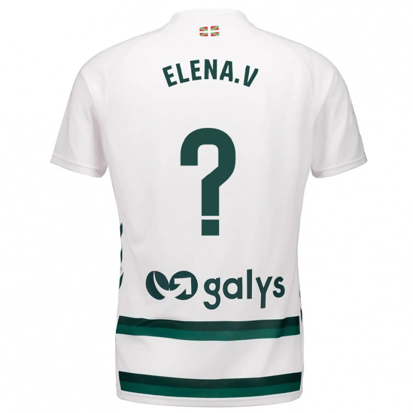 Danxen Niño Camiseta Elena Valej Montañés #0 Blanco Verde 2ª Equipación 2025/26 La Camisa México