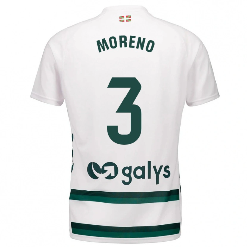 Danxen Niño Camiseta Marco Moreno #3 Blanco Verde 2ª Equipación 2025/26 La Camisa México