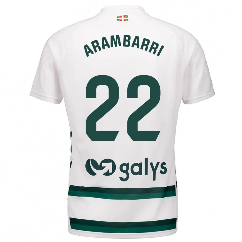 Danxen Niño Camiseta Aritz Arambarri #22 Blanco Verde 2ª Equipación 2025/26 La Camisa México
