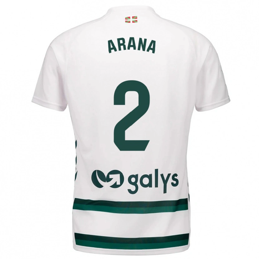 Danxen Niño Camiseta Markel Arana #2 Blanco Verde 2ª Equipación 2025/26 La Camisa México