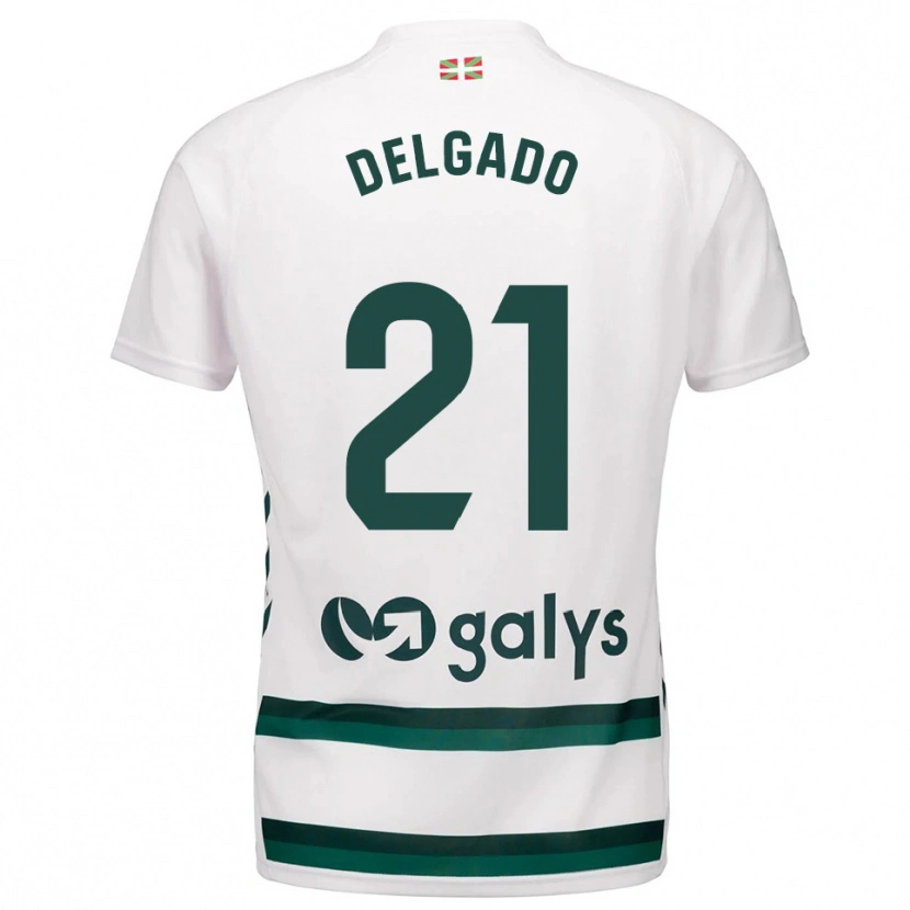 Danxen Niño Camiseta Marc Delgado #21 Blanco Verde 2ª Equipación 2025/26 La Camisa México