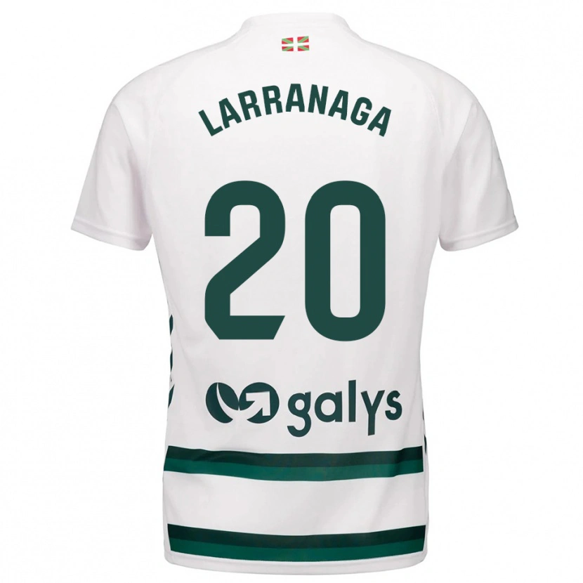 Danxen Niño Camiseta Aitor Larrañaga #20 Blanco Verde 2ª Equipación 2025/26 La Camisa México