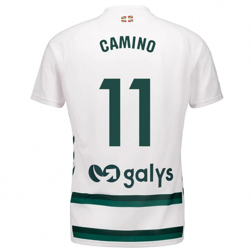 Danxen Niño Camiseta Laura Camino Fernández #11 Blanco Verde 2ª Equipación 2025/26 La Camisa México