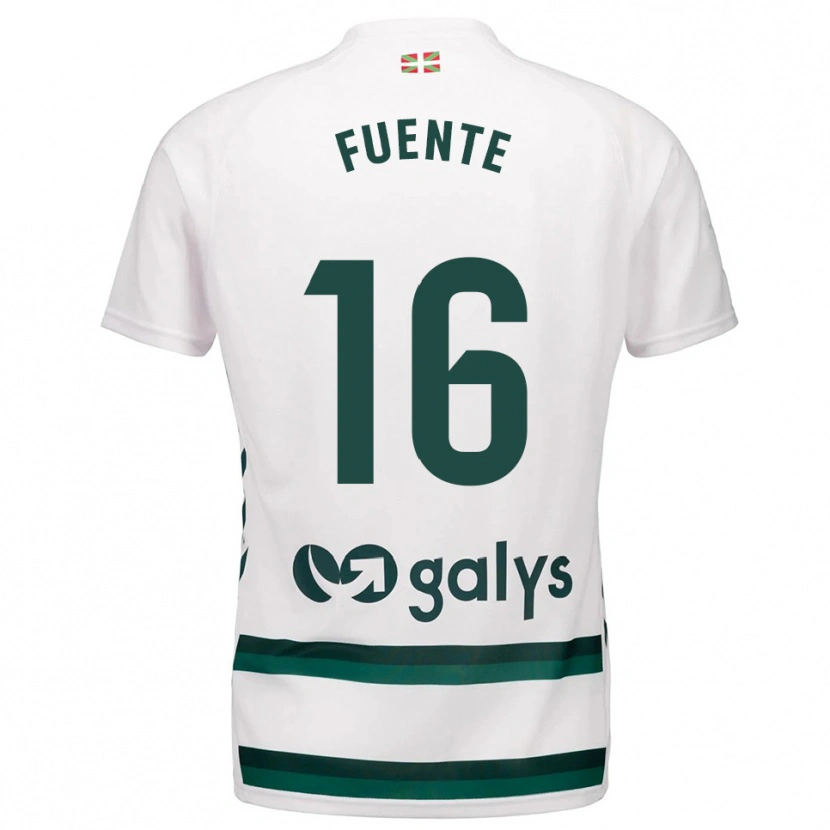 Danxen Niño Camiseta Mario Fuente #16 Blanco Verde 2ª Equipación 2025/26 La Camisa México