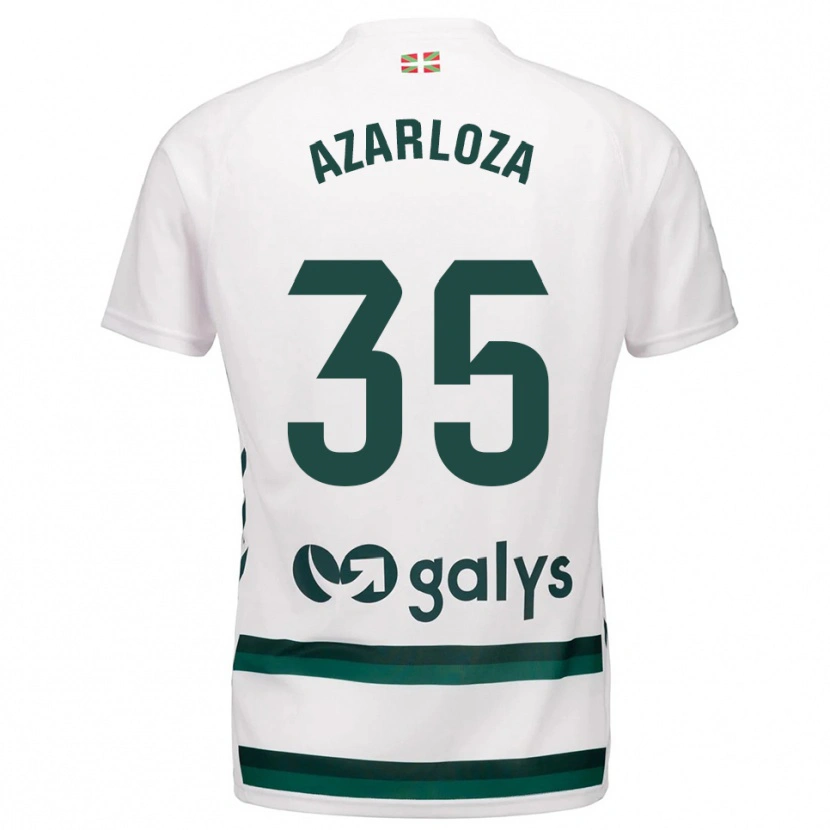 Danxen Niño Camiseta Eneko Azarloza #35 Blanco Verde 2ª Equipación 2025/26 La Camisa México