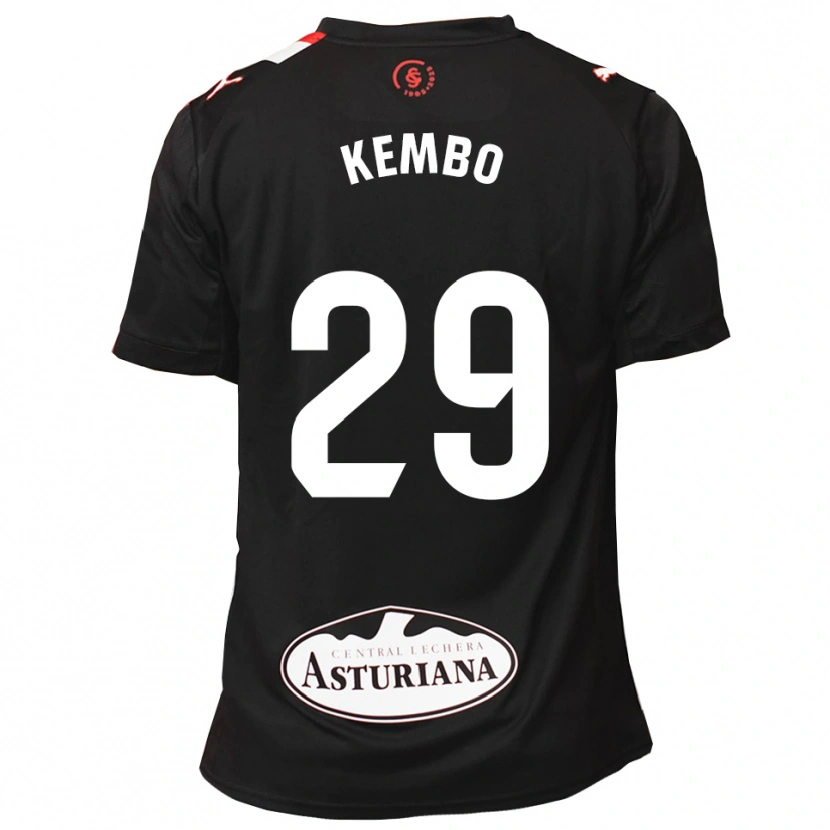 Danxen Niño Camiseta Yann Kembo #29 Negro Blanco 2ª Equipación 2025/26 La Camisa México