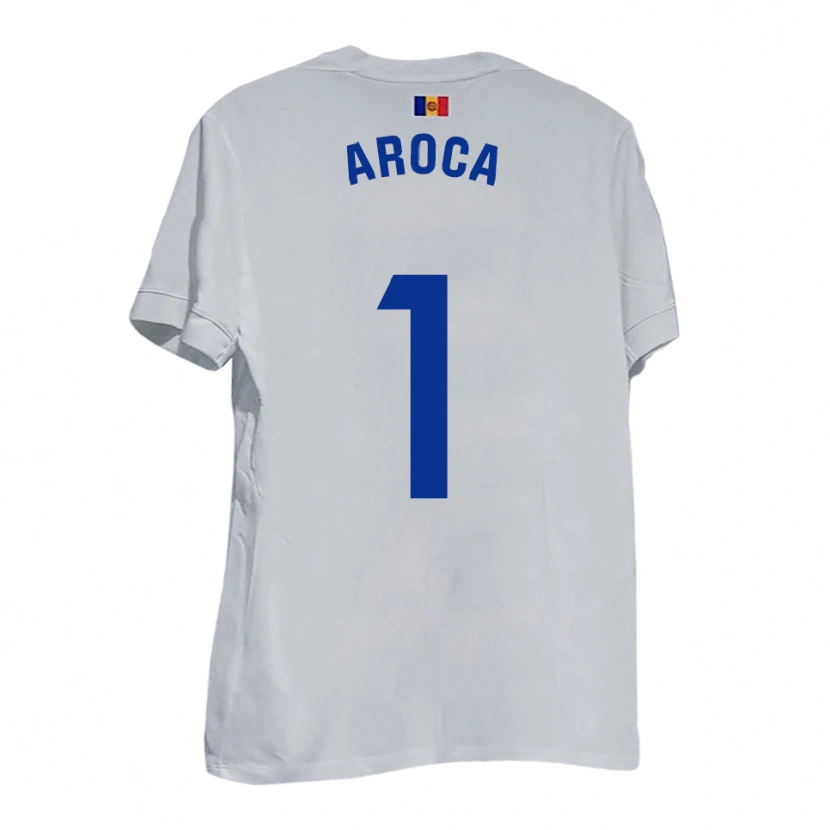 Danxen Niño Camiseta Víctor Aroca #1 Blanco Amarillo Azul 2ª Equipación 2025/26 La Camisa México