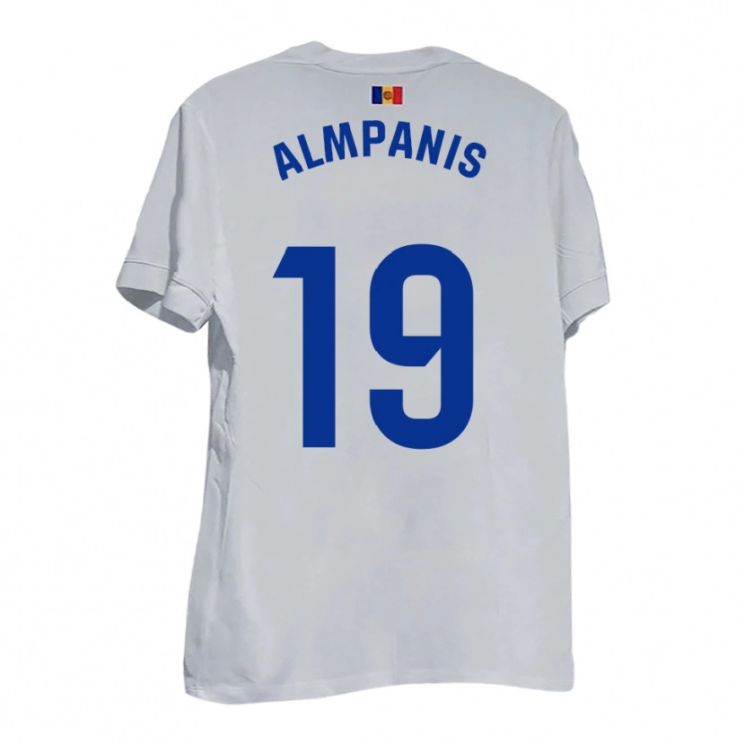 Danxen Niño Camiseta Christos Almpanis #19 Blanco Amarillo Azul 2ª Equipación 2025/26 La Camisa México