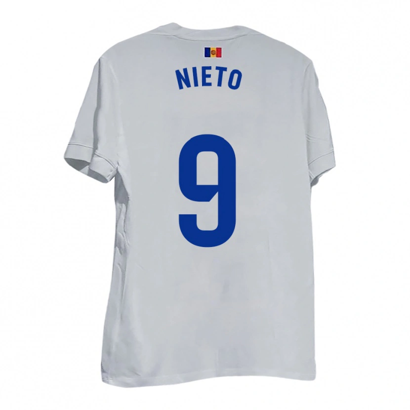 Danxen Niño Camiseta Manu Nieto #9 Blanco Amarillo Azul 2ª Equipación 2025/26 La Camisa México