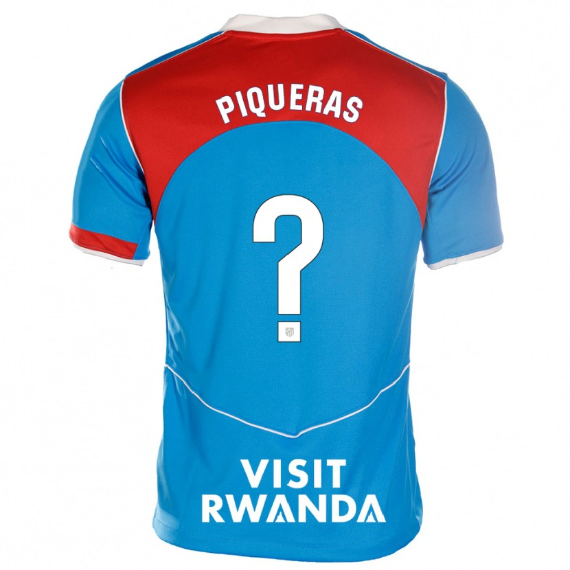 Danxen Niño Camiseta Diego Piqueras #0 Azul Blanco Equipación Tercera 2025/26 La Camisa México