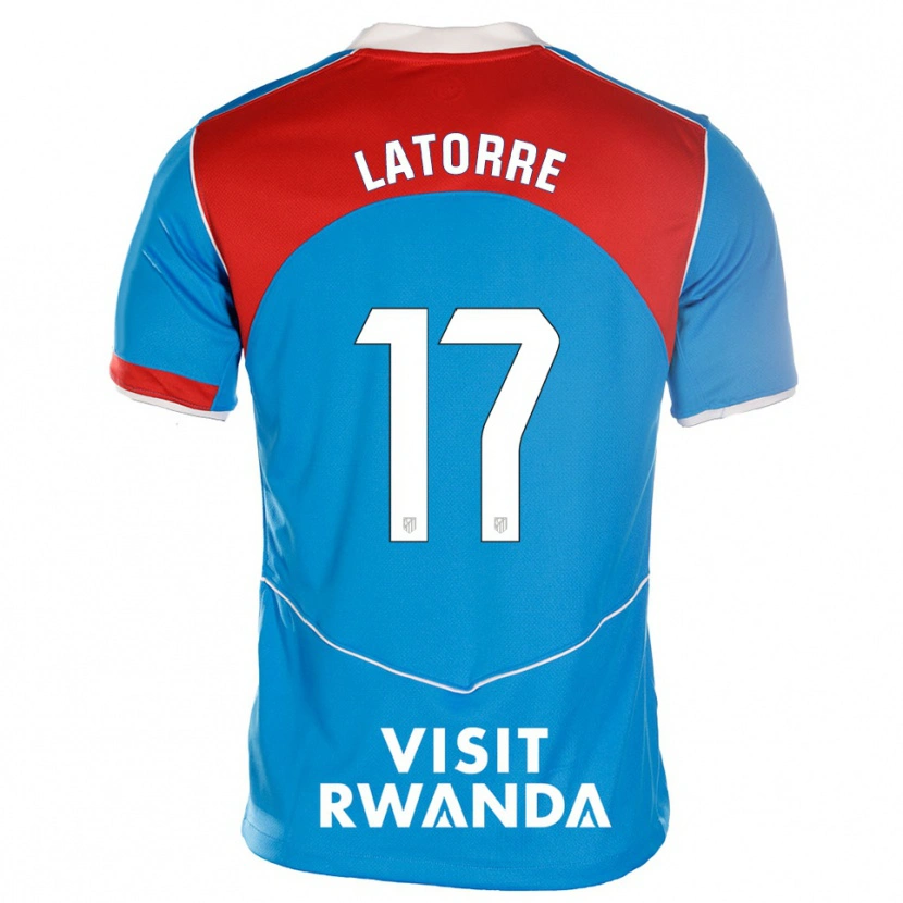 Danxen Niño Camiseta Barbara Latorre #17 Azul Blanco Equipación Tercera 2025/26 La Camisa México