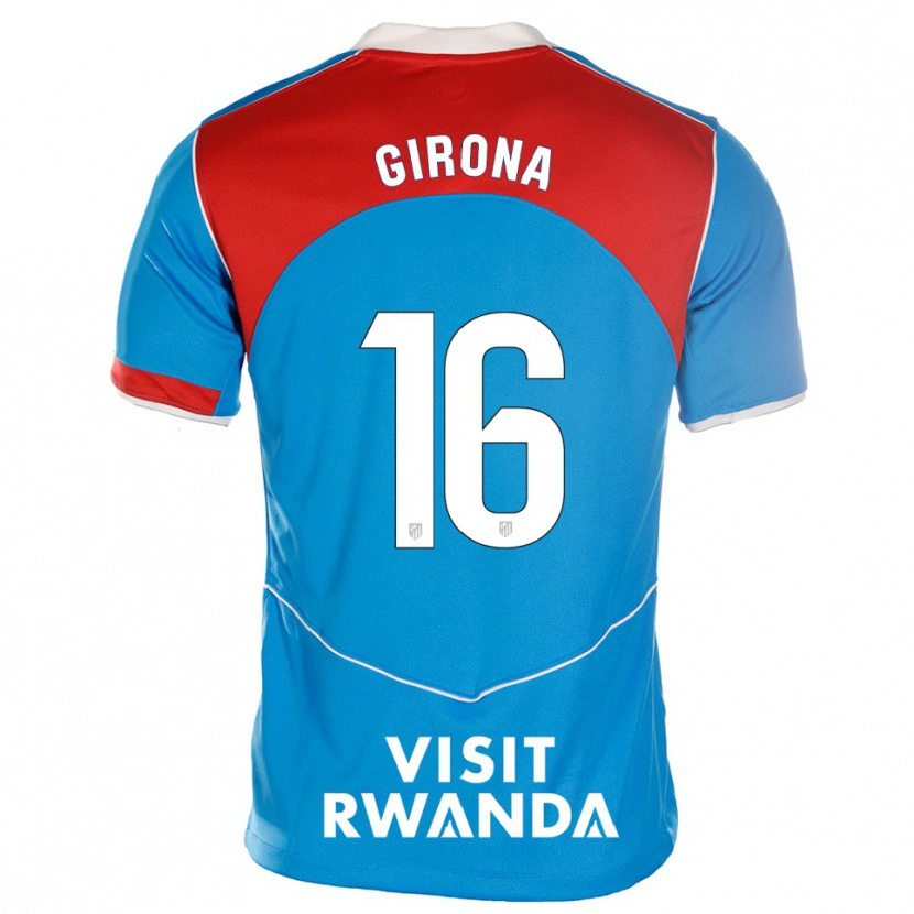 Danxen Niño Camiseta Raúl Girona #16 Azul Blanco Equipación Tercera 2025/26 La Camisa México