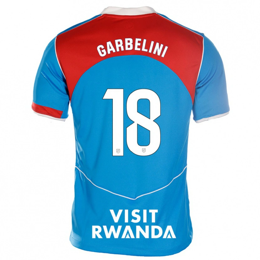 Danxen Niño Camiseta Gio Garbelini #18 Azul Blanco Equipación Tercera 2025/26 La Camisa México