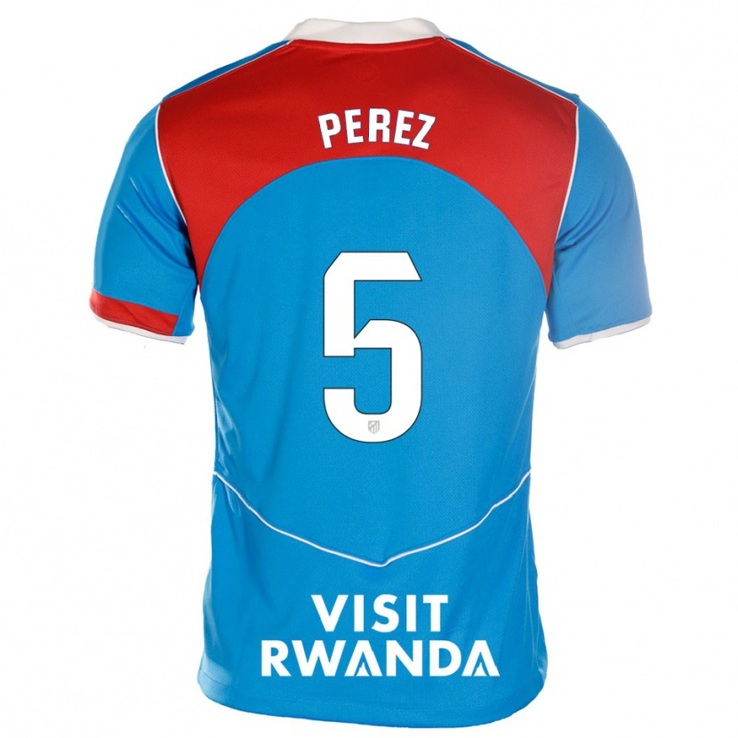 Danxen Niño Camiseta Xènia Pérez #5 Azul Blanco Equipación Tercera 2025/26 La Camisa México