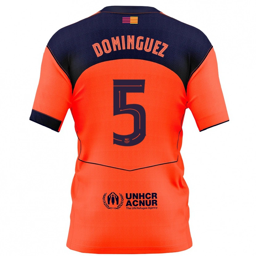 Danxen Niño Camiseta Sergi Dominguez #5 Naranja Marino Equipación Tercera 2025/26 La Camisa México