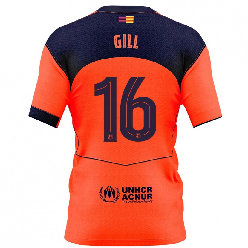 Danxen Niño Camiseta Adrian Gill #16 Naranja Marino Equipación Tercera 2025/26 La Camisa México