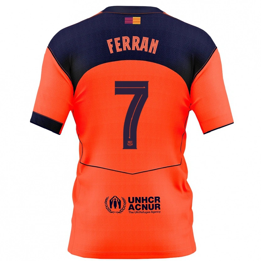 Danxen Niño Camiseta Ferran Torres #7 Naranja Marino Equipación Tercera 2025/26 La Camisa México
