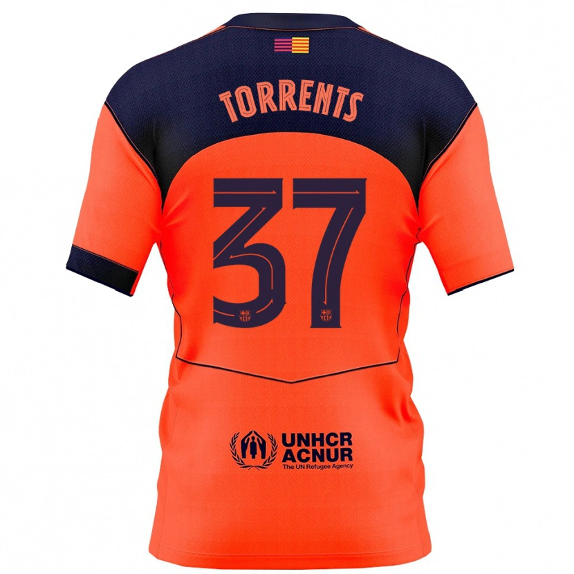 Danxen Niño Camiseta Jofre Torrents #37 Naranja Marino Equipación Tercera 2025/26 La Camisa México