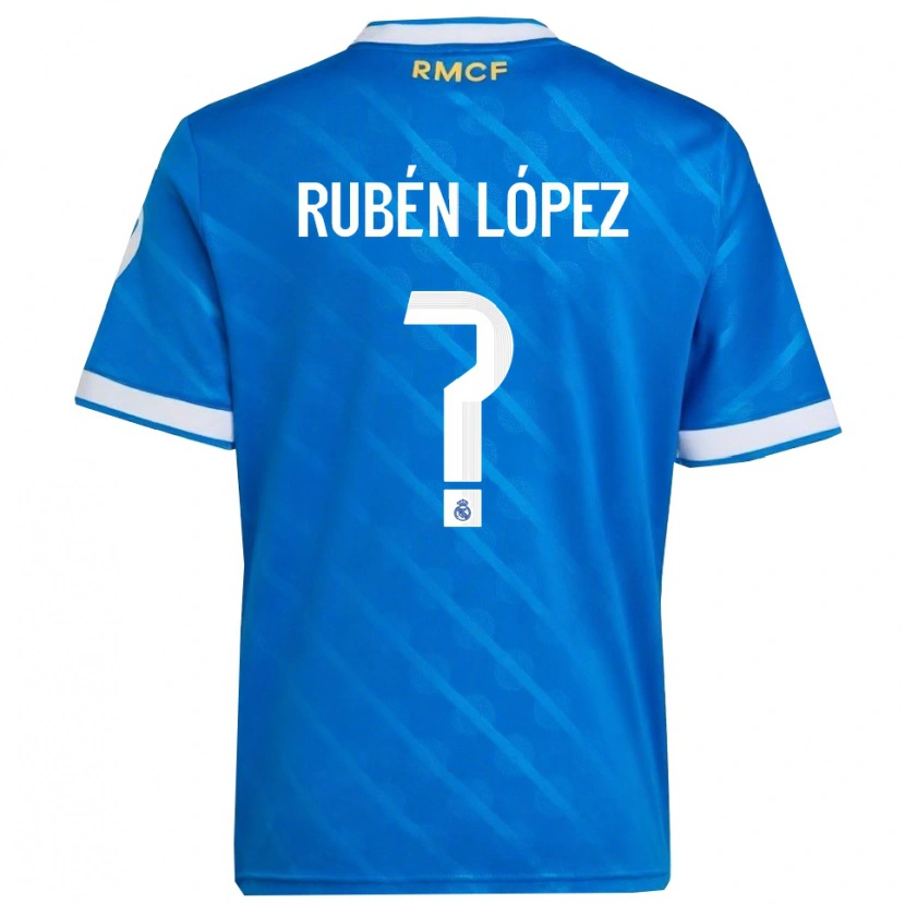Danxen Niño Camiseta Rubén López #0 Azul Blanco Equipación Tercera 2025/26 La Camisa México