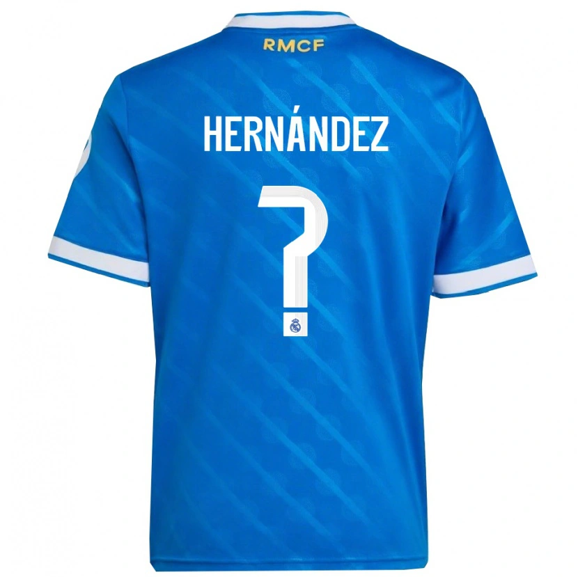 Danxen Niño Camiseta Enaitz Hernández #0 Azul Blanco Equipación Tercera 2025/26 La Camisa México