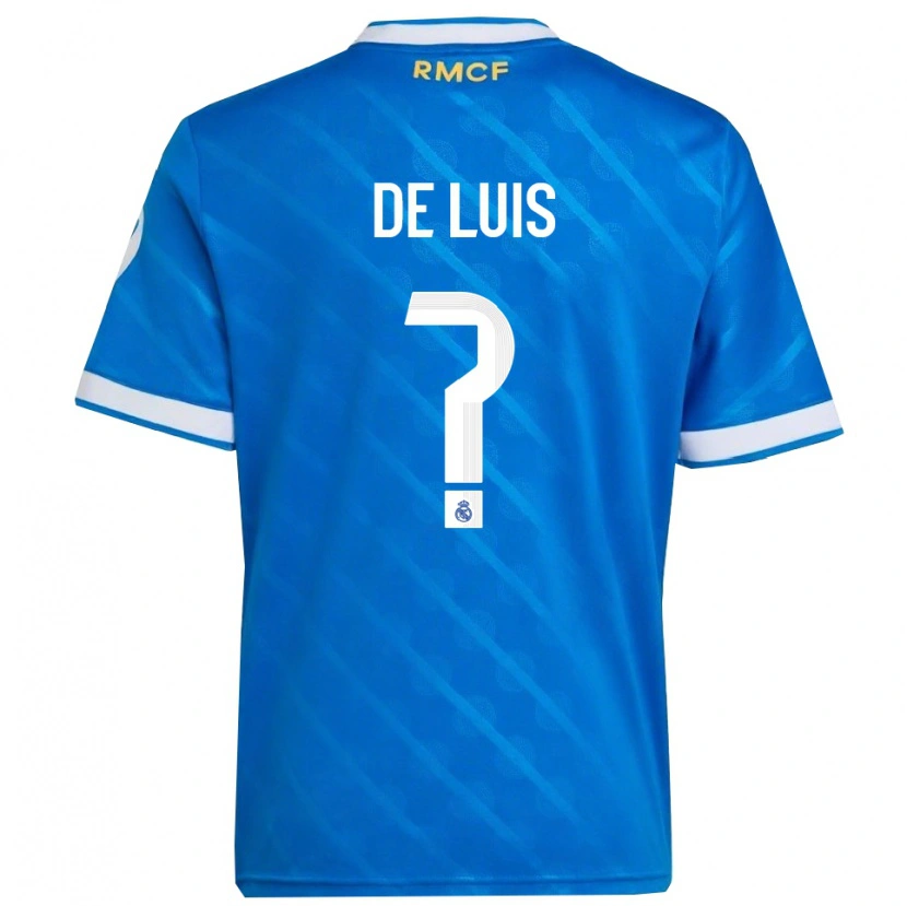 Danxen Niño Camiseta Mario De Luis #0 Azul Blanco Equipación Tercera 2025/26 La Camisa México