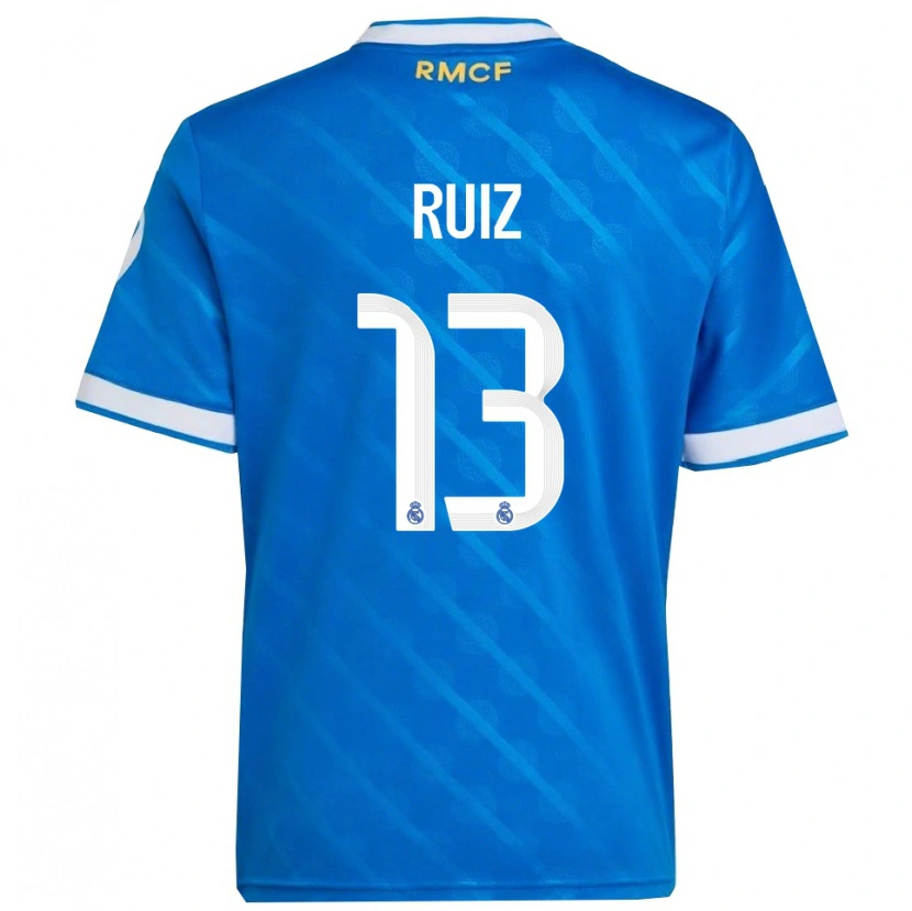 Danxen Niño Camiseta Guillermo Ruiz #13 Azul Blanco Equipación Tercera 2025/26 La Camisa México