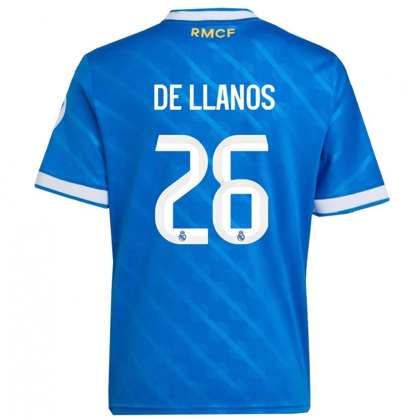 Danxen Niño Camiseta Hugo De Llanos #26 Azul Blanco Equipación Tercera 2025/26 La Camisa México