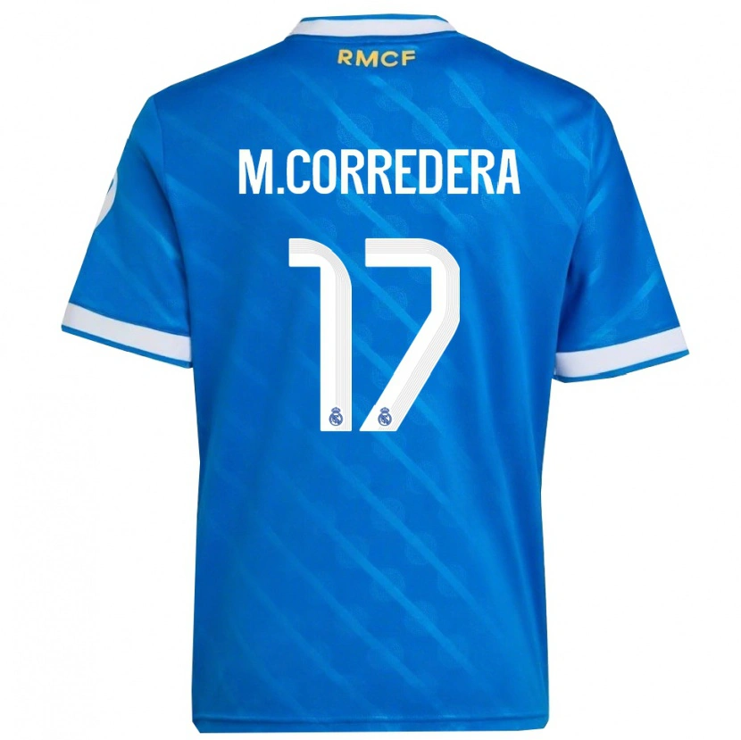 Danxen Niño Camiseta Marta Corredera #17 Azul Blanco Equipación Tercera 2025/26 La Camisa México
