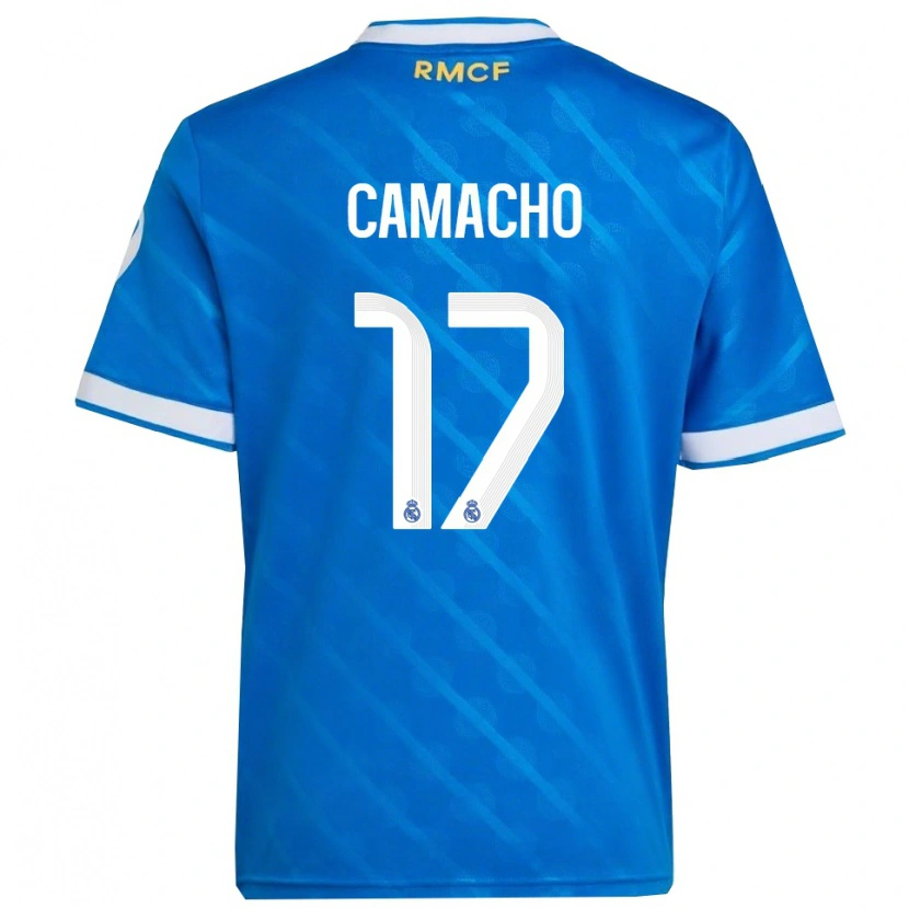 Danxen Niño Camiseta Carla Camacho #17 Azul Blanco Equipación Tercera 2025/26 La Camisa México