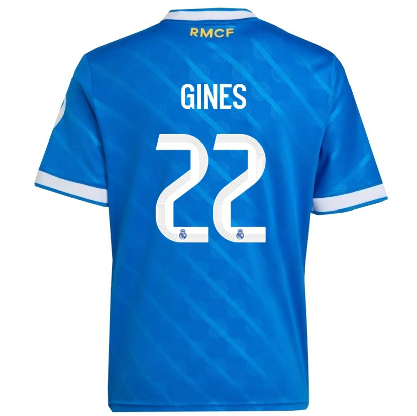 Danxen Niño Camiseta Álvaro Ginés #22 Azul Blanco Equipación Tercera 2025/26 La Camisa México