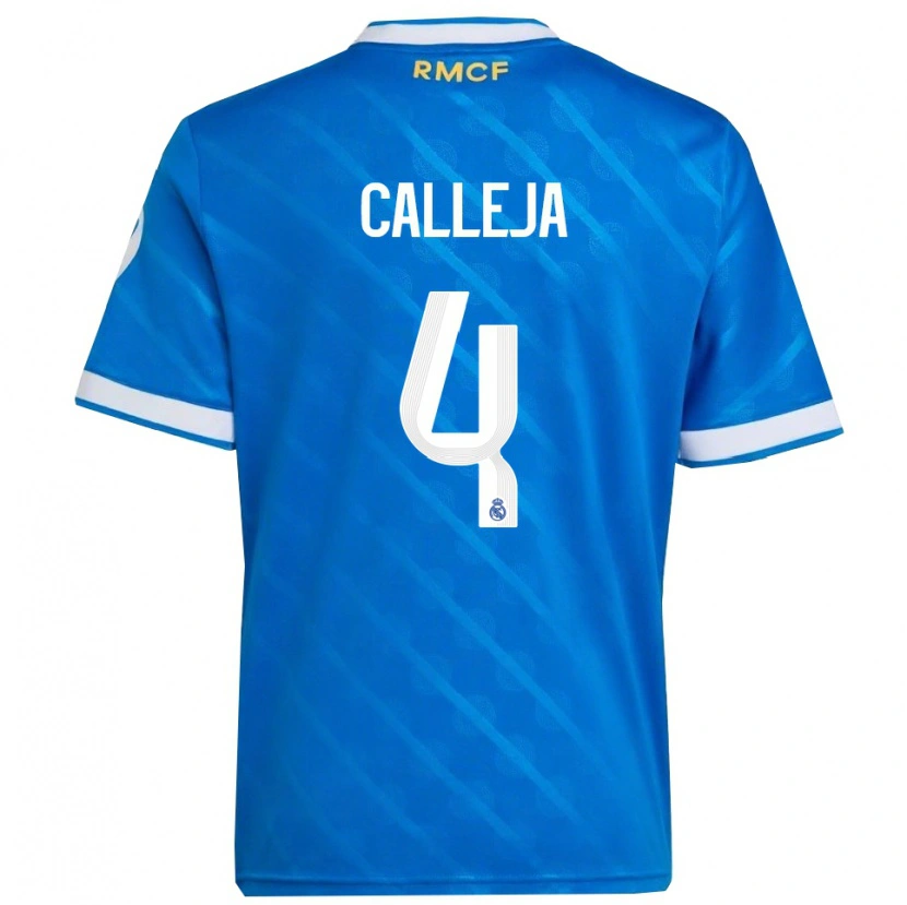 Danxen Niño Camiseta Jaime Calleja #4 Azul Blanco Equipación Tercera 2025/26 La Camisa México