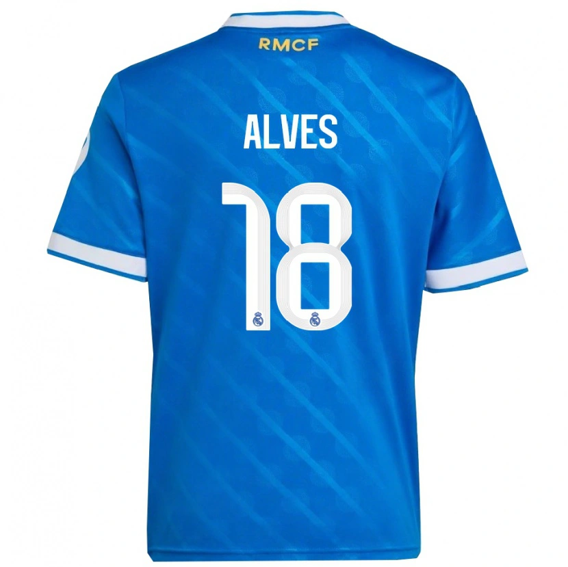 Danxen Niño Camiseta Enzo Alves #18 Azul Blanco Equipación Tercera 2025/26 La Camisa México