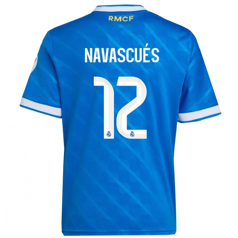 Danxen Niño Camiseta Liberto Navascués #12 Azul Blanco Equipación Tercera 2025/26 La Camisa México
