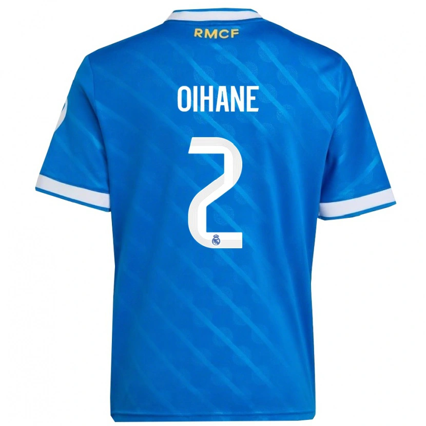 Danxen Niño Camiseta Oihane Hernández #2 Azul Blanco Equipación Tercera 2025/26 La Camisa México